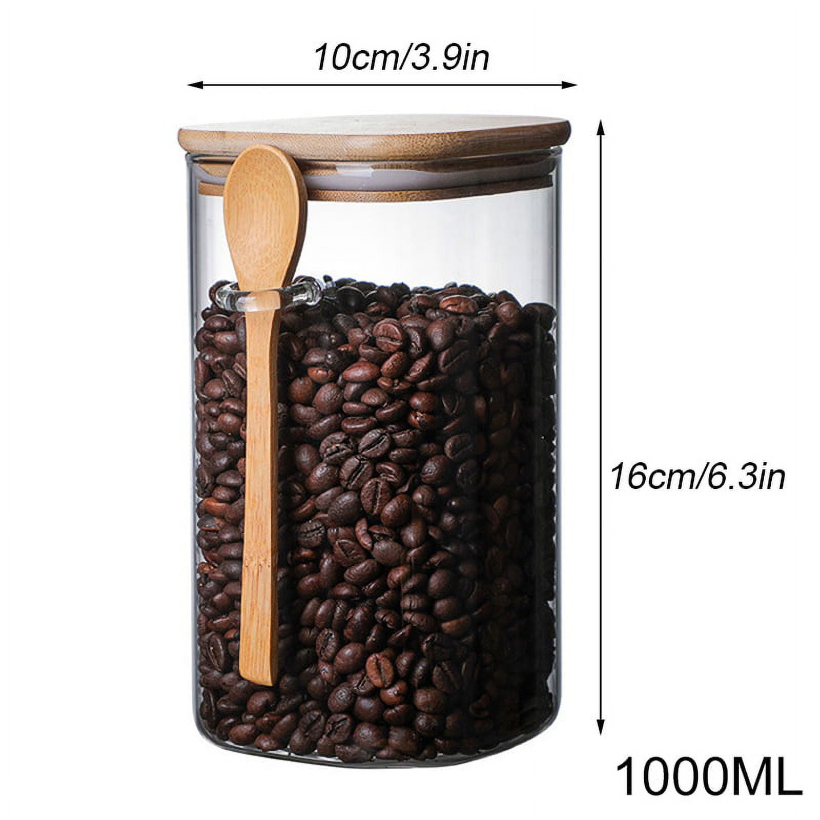 Sealed Glass Spice Jars Beans Coffee White 475ml 2pcs/3pcs Large Capacity  Practical With Lids And Spoons 