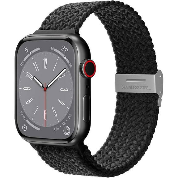 LEIXIUER Braided Solo Loop Strap for Apple Watch Bands 40mm 44mm 45mm 41mm 42mm 38mm 49mm Men Women Elastic Nylon Wristwatches Sport Loop Band Belt Bracelet iWatch Series 8 7 SE 6 5 4 3 2 1 Wristbands