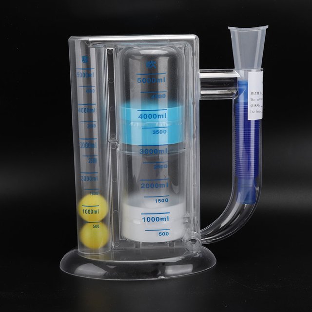 Ejercitador pulmonar de respiración profunda Material de PE seguro y cómodo de medición de aliento lavable e higiénico 5000 ml ANGGREK Otros