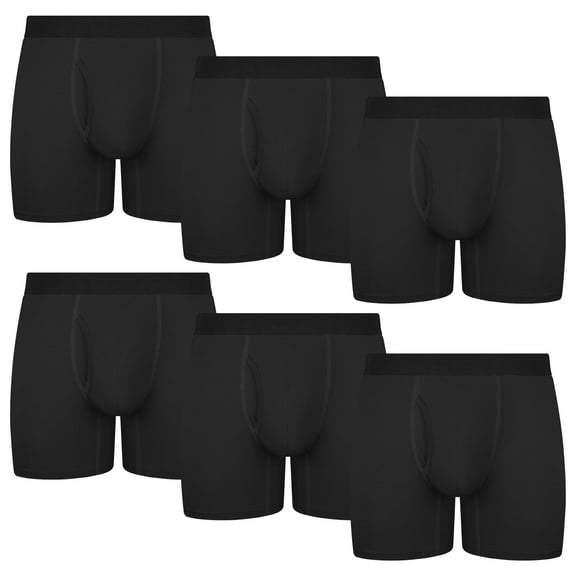 Protium 6-Pack Men’s Boxer Briefs, Moisture-Wicking Breathable Underwear, S-XXL