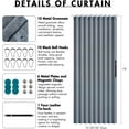 thumbnail image 3 of Accordion Style Magnetic Folding Door Curtains for Doorways/Closet, Room Divider Pleated Drapes with Hooks for Interior Living Room/Bedroom/Open Closet, Blue, W39 x L78 inches, 1 Panel, 3 of 14
