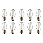 CEC Industries #10C7 120V Bulbs, 120 V, 10 W, E12 Base, C-7 shape (Box of 10)