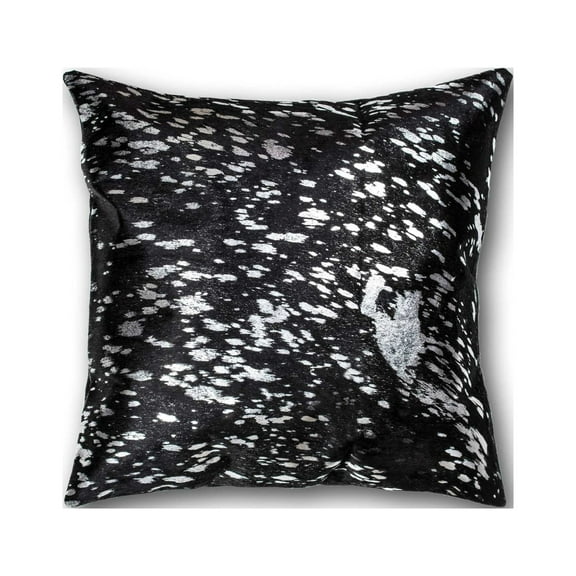 18" x 18" x 5" Black and Gold Torino Kobe Cowhide  Pillow