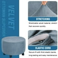 thumbnail image 3 of Dowbom Velvet Round Ottoman Cover Stretch Storage Stool Footstool Protector Covers Washable, 3 of 7