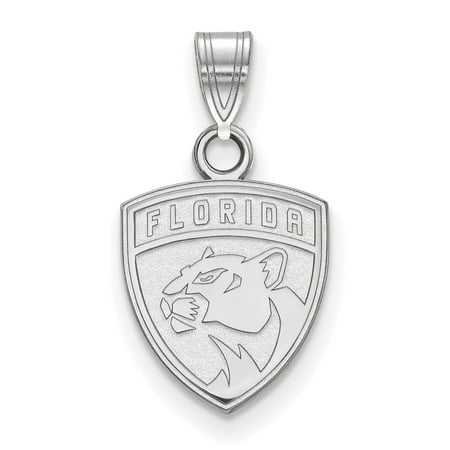 White Gold Panther - Solid 14k White Gold NHL Florida Panthers Small Pendant