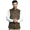 thumbnail image 1 of Maple Clothing Veste Modi pour Hommes Sans Manches à Col Mandarin Traditionnel Indien (Marron, M), 1 of 7