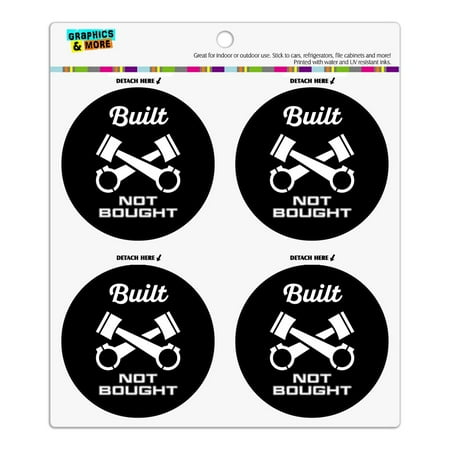 

Built Not Bought Refrigerator Fridge Locker Vinyl Circle Magnet Set