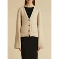 thumbnail image 2 of Solid V-neck Single Breasted Cardigan Women Long Sleeve Pockets Ruched Quilted Spliced Slim Jumper Fashion Highstreet Sweater, 2 of 7