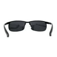 thumbnail image 4 of Polarized Metal Half Rim Wrap Rectangular Agent Sunglasses All Black, 4 of 4
