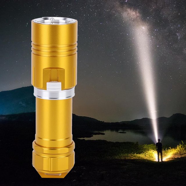 Linterna LED, Linterna De Buceo L2 LED 100M, Para Acampar De Buceo LHCER dorado