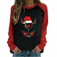 thumbnail image 1 of TopLLC Chandails de Noël Laids pour Femmes, Printemps, Patchwork, Imprimés de Noël, Manches Longues, Col Rond, T-Shirts Décontractés, Hauts en Liquidation, 1 of 5