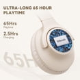 thumbnail image 3 of Auriculares Bluetooth KVIDIO 65 h de reproducción, plegables, beige, 3 of 8