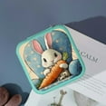 thumbnail image 4 of PRATYUS Bunny Jewelry Box Mini Organizer for Necklaces Rings Earrings Green, 4 of 5