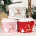 thumbnail image 2 of Inteprter Cinta de Navidad de 5 metros de ancho para envolver regalos, cintas anchas para adornos de tarjetas de coronas de árbol de pastel de Navidad Kits de decoración para fiestas Gris Inteprter HA042656-03, 2 of 6