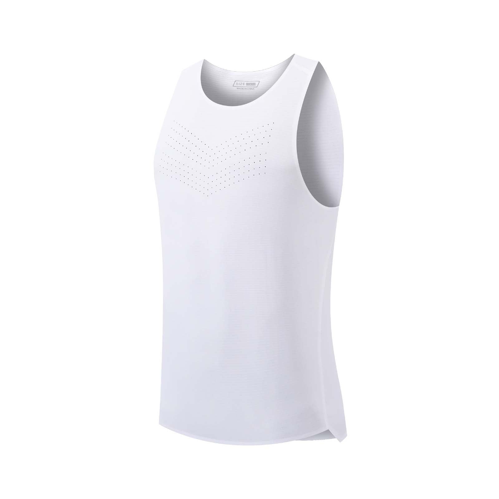 Mceream Gym Tank Tops for Men Cotton Sleeveless Compression Shirt Wicking Base Layer Cycling Running Underwear Quick Dry Vests Lightweight Sports Tank Tops Plus Size White XL
