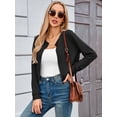 thumbnail image 2 of Chiclily Women's Cropped Cardigan Sweaters Long Sleeve Crew Neck Button Down Knit Bolero Shrugs Tops, 2 of 8