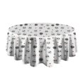 thumbnail image 5 of White Skull Heart Flower Pattern Round Tablecloth 60"x60",Wrinkle Wipeable Table Cloth for Kitchen Dining Room Picnic Patio Party, 5 of 6