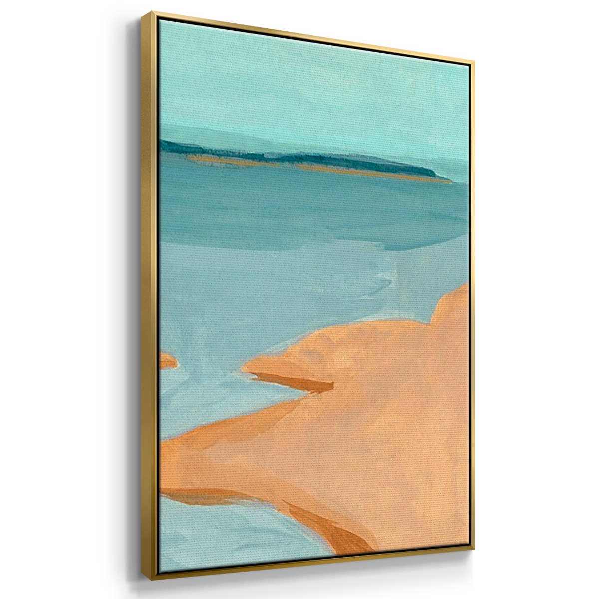 Out on the Sandbar I - Framed Premium Gallery Wrapped Canvas L Frame 3 Piece Set - Ready to Hang