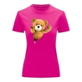 thumbnail image 3 of Playera Blusa De Oso De Peluche Saliendo Del Cierre Ropa Para Mujer Casual Color Fucsia Talla Grande Marca Emil SaEs, 3 of 4