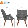 thumbnail image 2 of Modern Upholstered Dining Chairs, Kitchen Chairs with Wood Legs, High Back Dinning Chair for Kitchen, Dining Room, Living Room, Restaurant, Dark Gray, 2 of 7