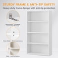 thumbnail image 6 of CONCETTA 4 Shelf Bookcase, 42 Inch Tall Floor Standing Open Bookshelf for Home Office and Living Room, White, 6 of 8