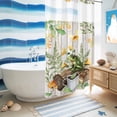 thumbnail image 5 of No Hook Shower Curtain with Built-in Rings - Retro Tropical Washable Waterproof Fabric Bathroom Curtains for Hotel,Rentals, Stall 36 X 72 Inch , Frog Coffee Mushroom Plant Green, 5 of 9