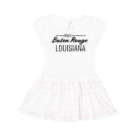 

Inktastic From Baton Rouge Louisiana in Black Distressed Text Gift Toddler Girl Dress