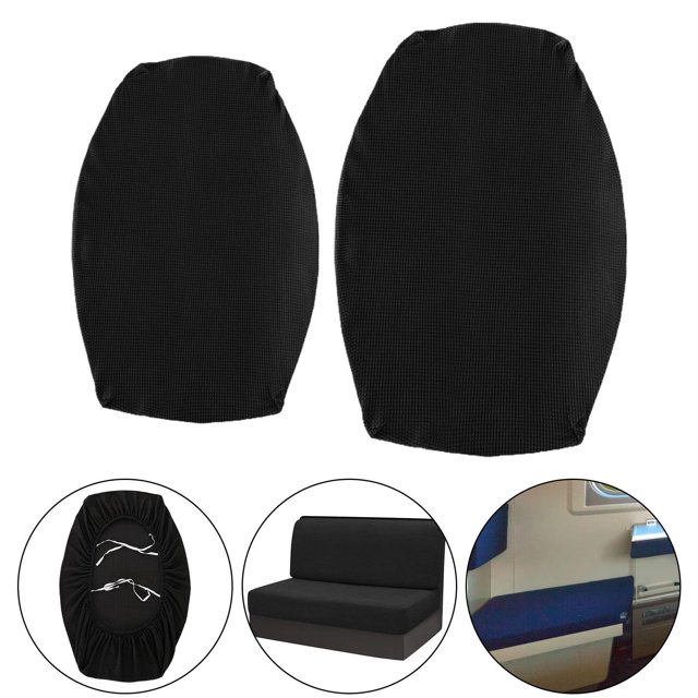 Fundas de cojín para comedor RV, funda de cojines para acampar, tela Jacquard, fundas de sofá con estampado elástico, funda de sofá RV para sala de Negro