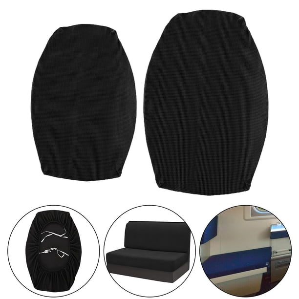 Fundas de cojín para comedor RV, funda de cojines para acampar, tela Jacquard, fundas de sofá con estampado elástico, funda de sofá RV para sala de Negro