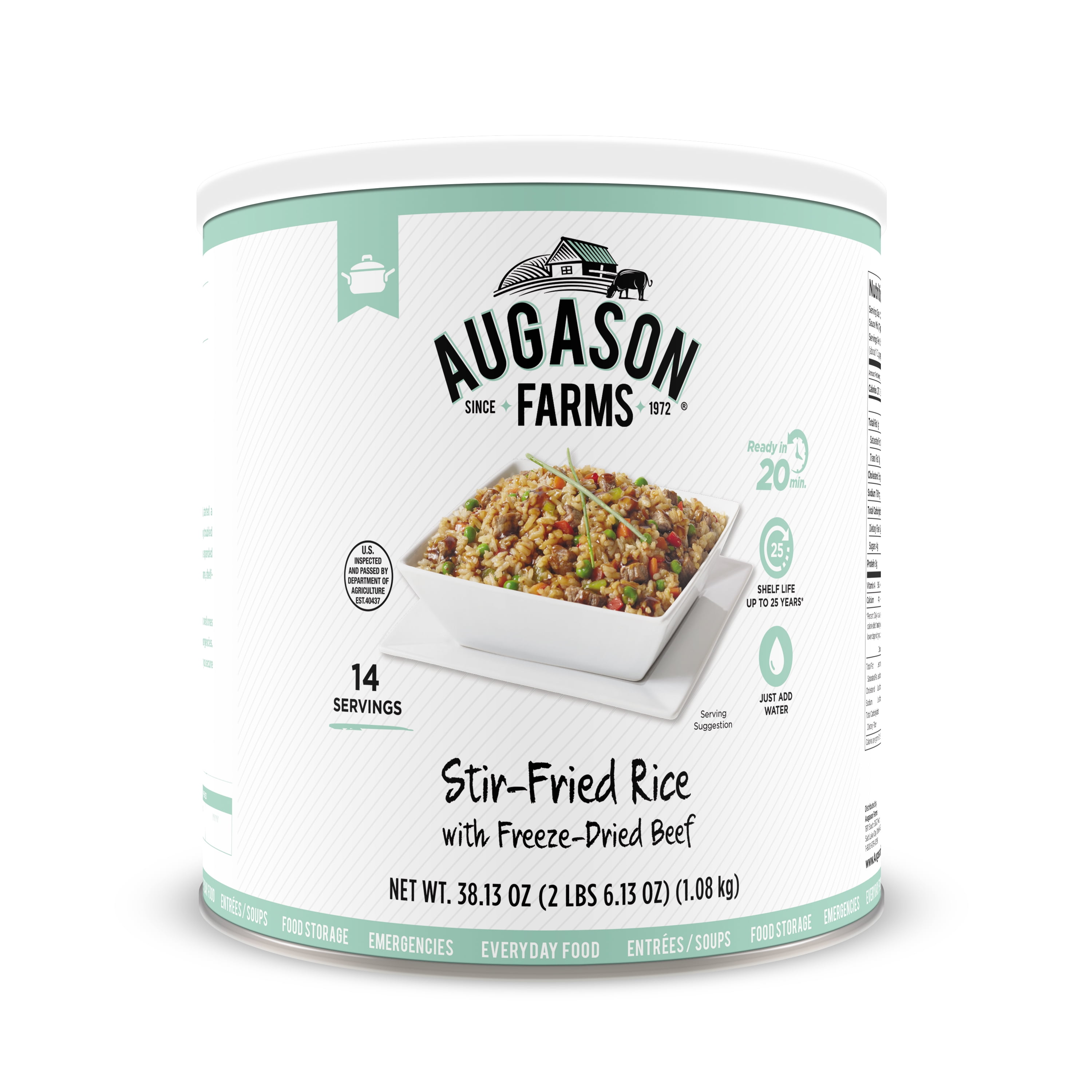 Augason Farms StirFried Rice with FreezeDried Beef, 100