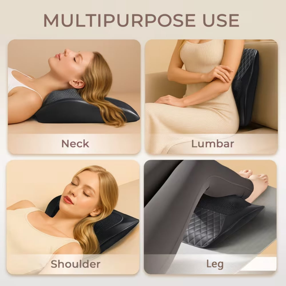 Nuvrek Shiatsu Neck and Shoulder Massager Pillow with 3D Deep Tissue Kneading