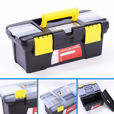 Small Tool Box with Removable Tray Double Layer Plastic Tool Organizer Secure Locking Tool Storage Case for Home Garage or Workshop Holds Hand Tools Hardware and DIY Supplies Small Tool Box with Removable Tray Double Layer Plastic Tool Organizer Secure Locking Tool Storage Case for Home Garage or Workshop Holds Hand Tools Hardware and DIY Supplies