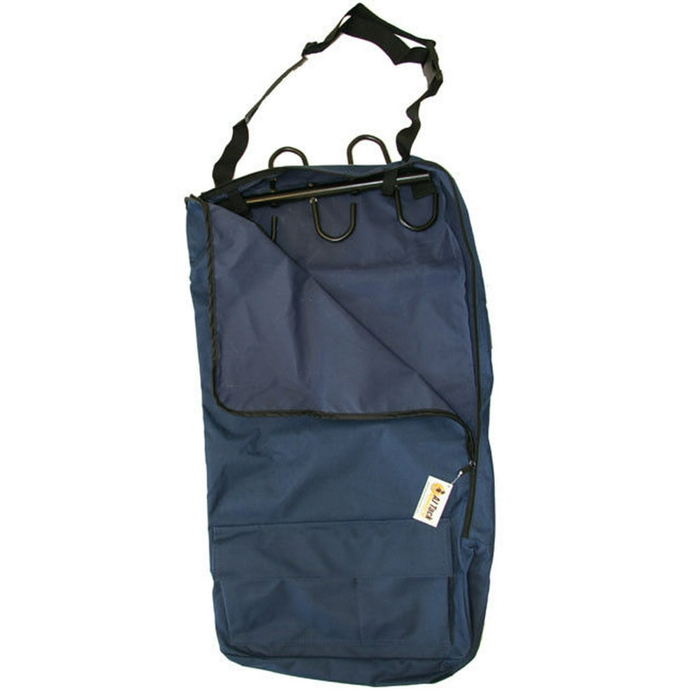 deluxe horse bridle halter bag carrier with tack racks navy blue