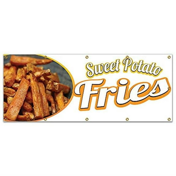 SignMission B-120 Sweet Potato Fries19 120 in. Concession Stand Food Truck Single Sided Banner - Sweet Potato Fries