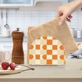 thumbnail image 2 of Yayeee Napkin Holder for Table Set of 2 Kitchen Paper Tissue Organization, Orange Checkered Pattern, 2 of 8