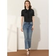 thumbnail image 2 of Blusa De Mujer Con Botones En Algodón Y Cuello Anudado Bordado Negro S, 2 of 5