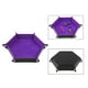 thumbnail image 1 of Bandeja hexagonal para dados, fácil de llevar, bandeja plegable de material cuero para dados con interior de franela, caja de almacenamiento para juegos de mes Púrpura Hugo Organizador de bandejas hexagonales de dados, 1 of 5