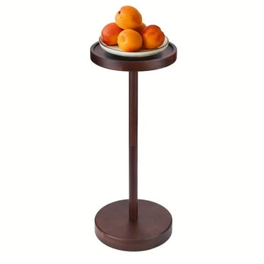 Walnut-Finish Solid Wood Round Coffee Table - Casual Style