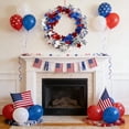 thumbnail image 5 of Hyknon Patriotic Shiny Metallic Tinsel Wreath Decor, 4th of July Red White Blue Independence Day Festive Display Wreaths, US Flag 250th Anniversary Decor Wreath for Front Door Porch Memorial Day, 5 of 6