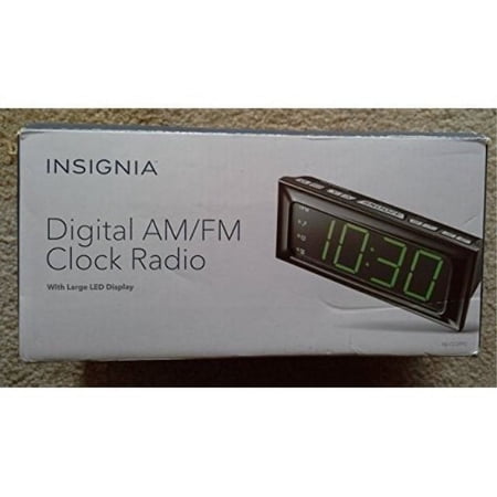 Insignia NS-CLOPP2 Digital AM/FM Clock Radio - Black NEW