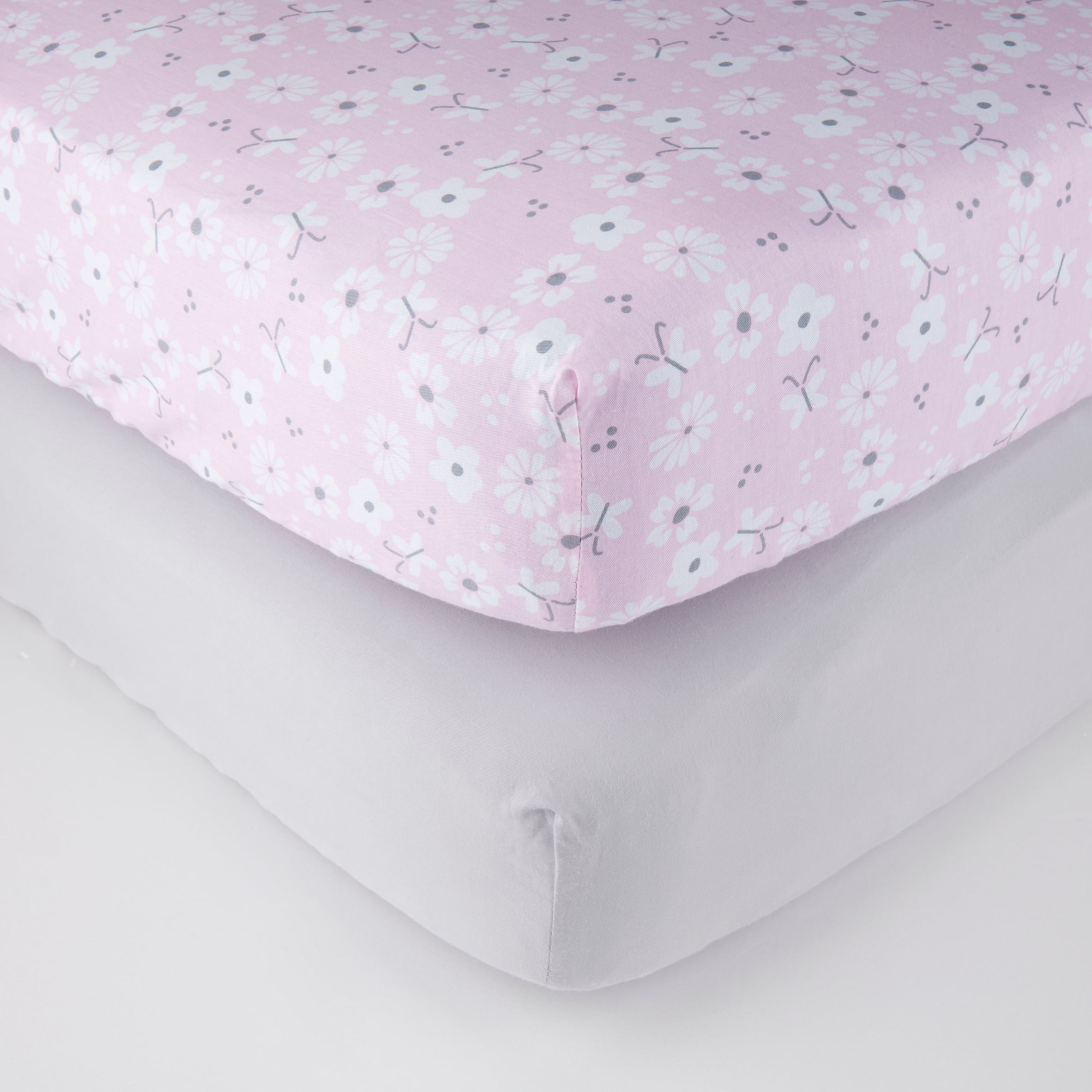 Parent S Choice 100 Cotton Fitted Crib Sheets Rainbow Drops 2pk