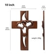 thumbnail image 3 of Estatua de cruz de pared con corazón entrelazado, hecha a mano, regalo para el día de San Valentín, cruz de matrimonio, cruz de madera tallada para el Color de la madera, 3 of 6
