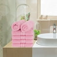 thumbnail image 6 of Unique Bargains 6-Pack 100% Cotton Absorbent Bathroom Towel Pink, 6 of 8