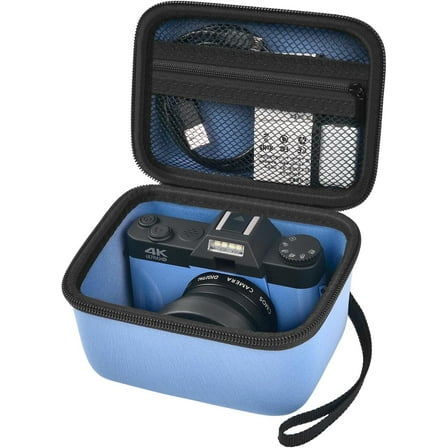 Camera Bag Compatible with for Duluvulu/for VJIANGER/for JGIPL 4K Digital Cameras, Lens & Accessories -Blue (Box Only)