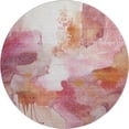 thumbnail image 2 of Addison Rugs Mayfield Premium Machine Washable Transitional Abstract Pink Round Rug, 8' X 8' Machine Washable Transitional Abstract Pink Oversized Sherpa Throw Blanket, 2 of 6