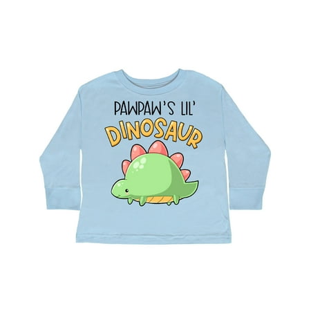 

Inktastic Pawpaw s Lil Dinosaur with Cute Stegosaurus Gift Toddler Boy or Toddler Girl Long Sleeve T-Shirt