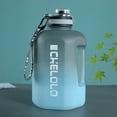 thumbnail image 4 of Greeniant Botella de agua de 2,2 l, hervidor de gradiente a prueba de fugas, jarra de plástico con marcador de tiempo, contenedor de Ropa Deportiva, Zapatos Negro degradado 1600ML, 4 of 6
