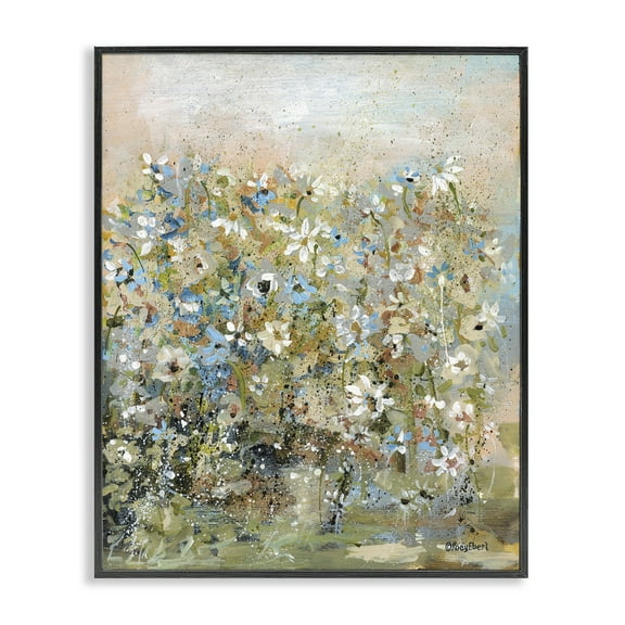 Stupell Industries Speckled Garden Flowers Floral Painting Black Framed Art Print Wall Art, 11 x 14