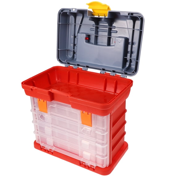 OUNONA Compact Plastic Parts Storage Box Portable Tool Organizer with Dividers