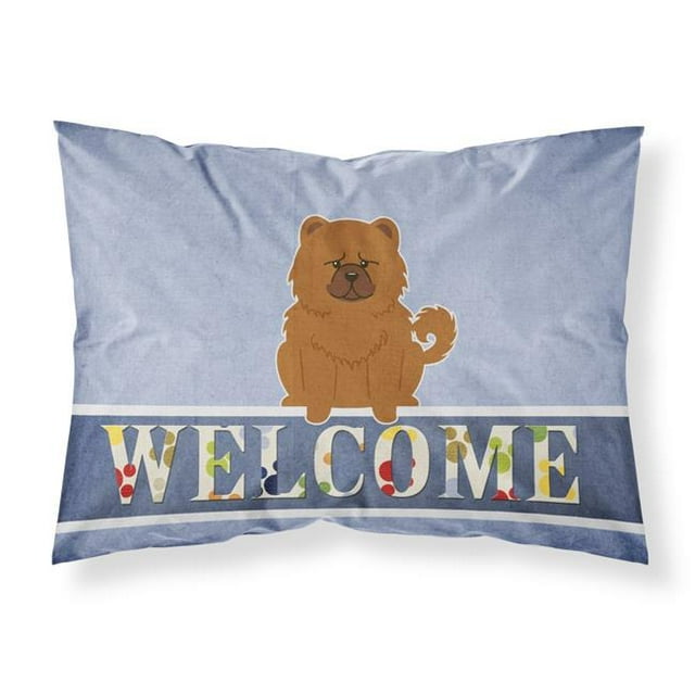 Carolines Treasures BB5723PILLOWCASE Chow Chow Red Welcome Fabric Standard Pillowcase